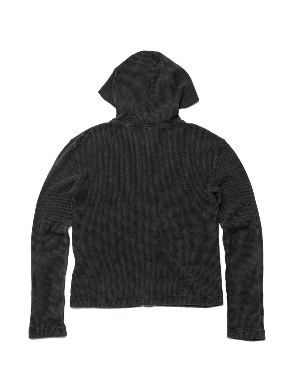 Stockholm Surfboard Club Wafelgebreide hoodie met logo-print Zwart