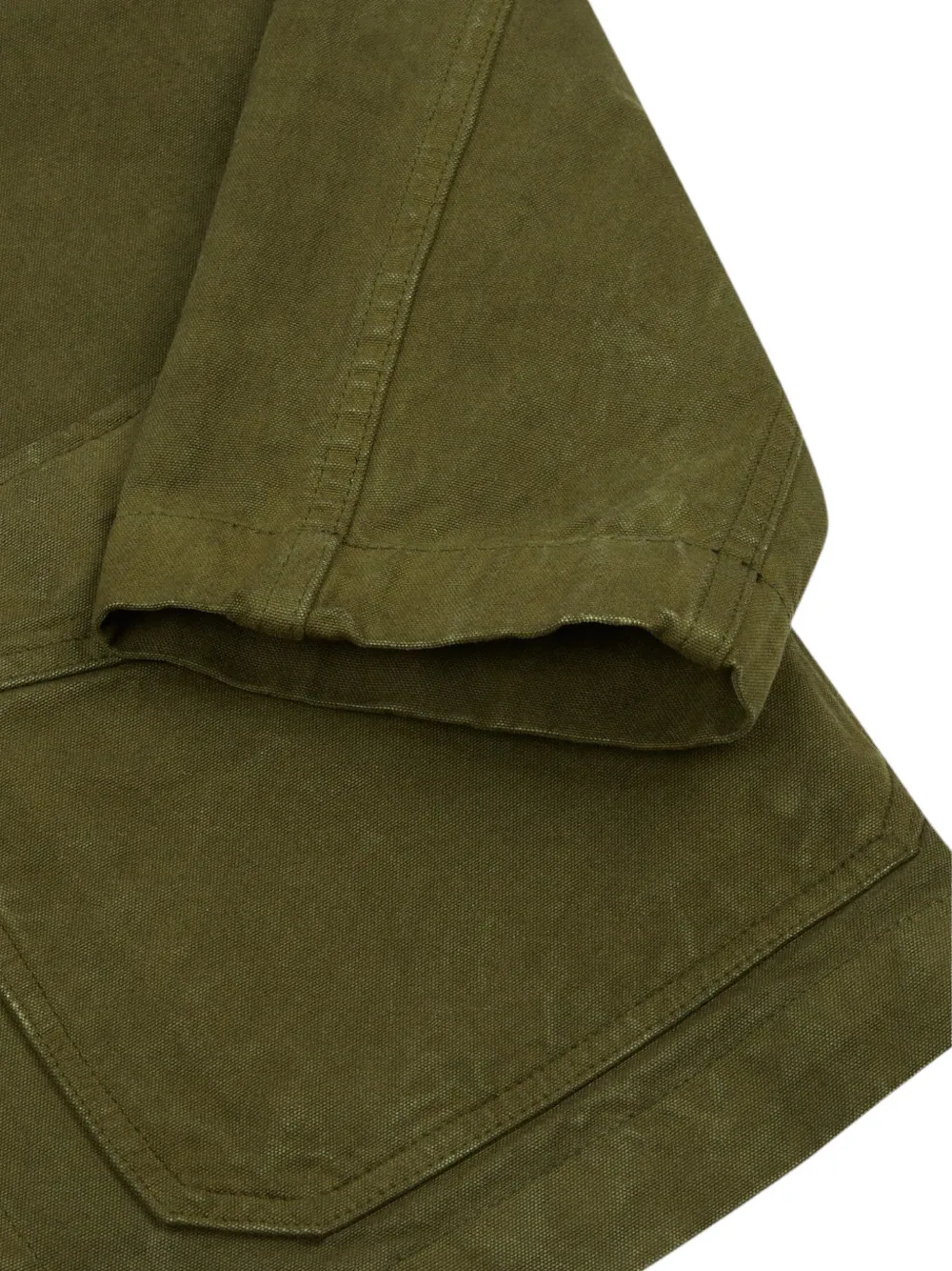 Drake's Canvas katoenen shirtjack met studs Groen