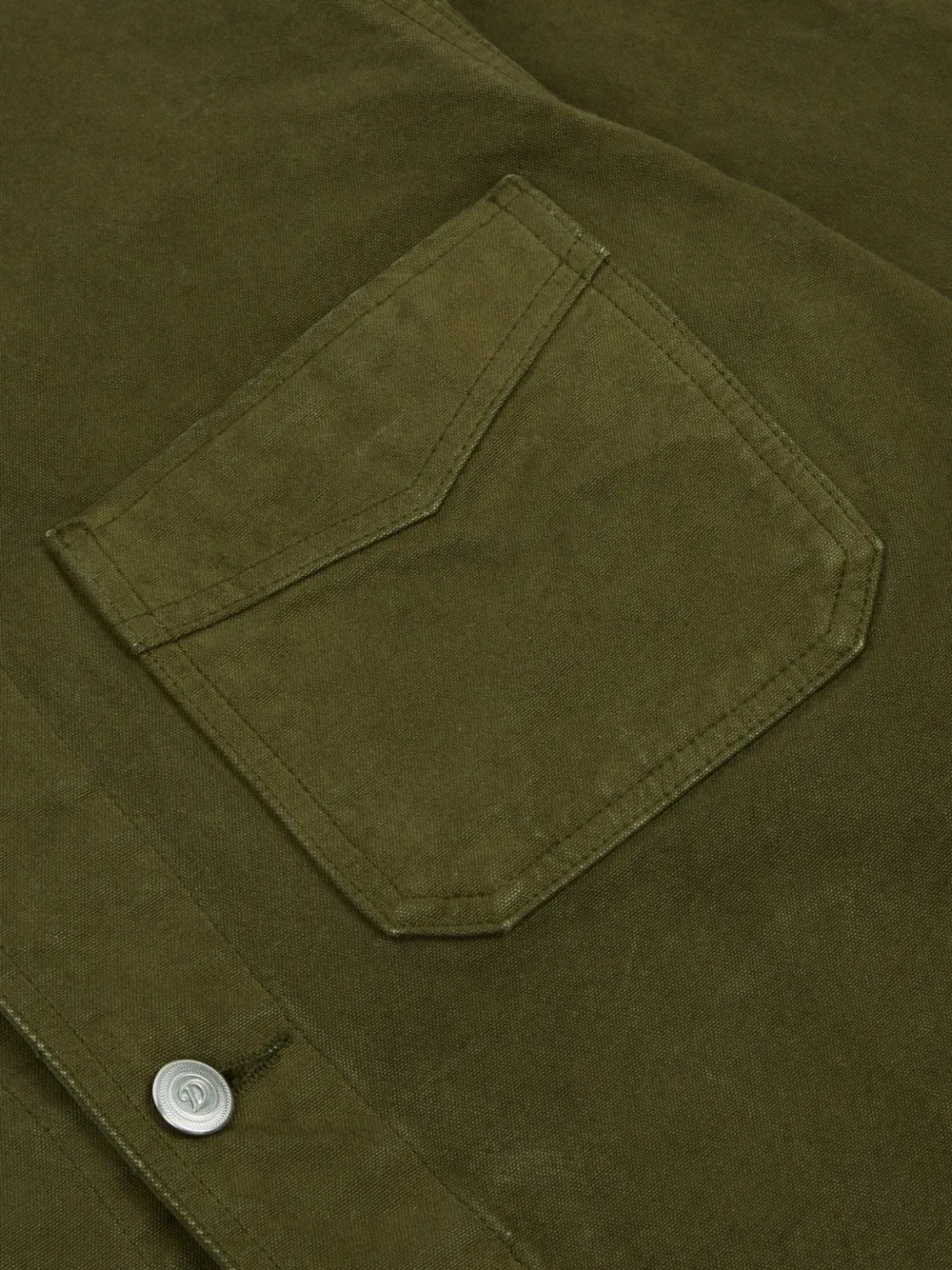 Drake's Canvas katoenen shirtjack met studs Groen