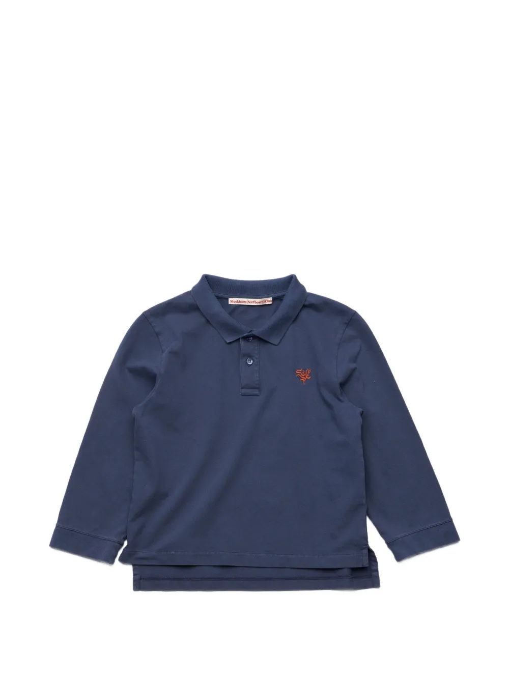 Stockholm Surfboard Club logo-embroidered long-sleeve polo shirt - Blu