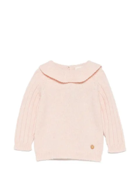 Wedoble peter-pan collar ribbed-sleeve sweater