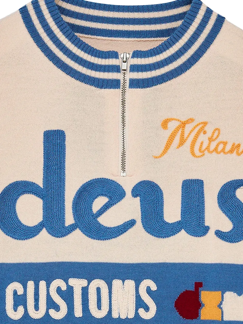 Deus Ex Machina logo-embroidered half-zip sweater Wit