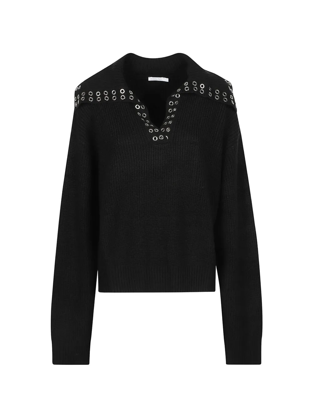 Patrizia Pepe eyelet-embellished V-neck sweater