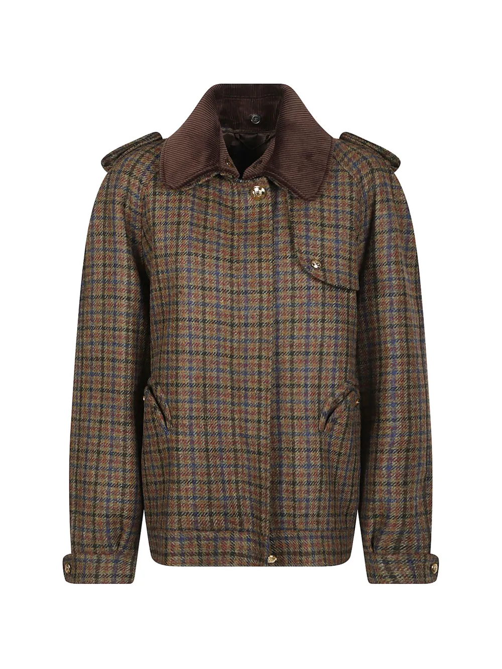 Blazé Milano check-pattern corduroy-collar jacket