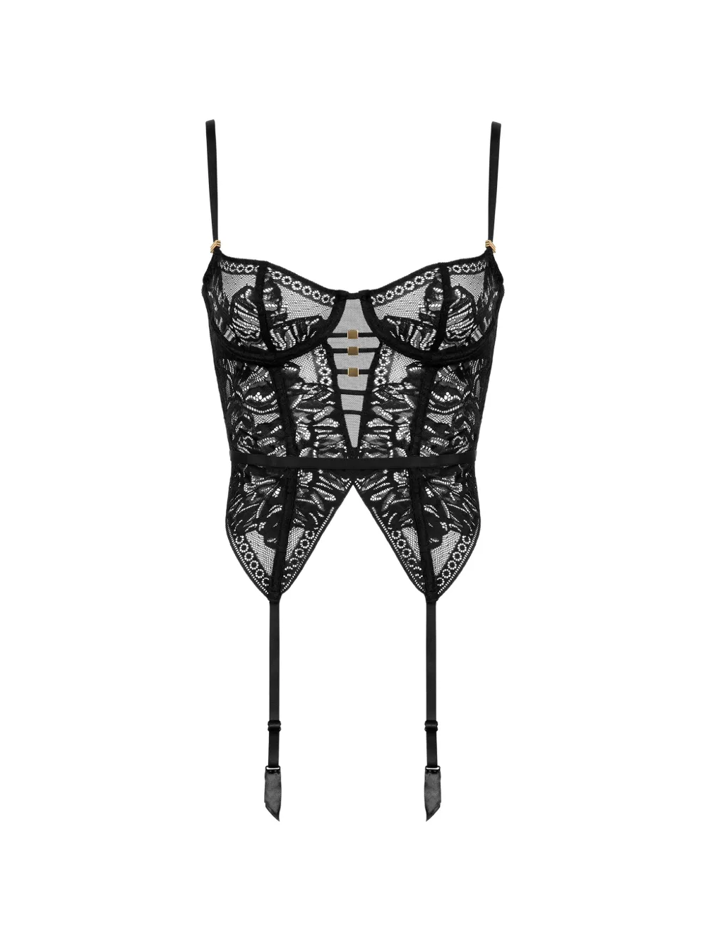 Aubade corset Love Soul à empiècement en dentelle - Noir