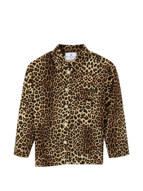 Philipp Plein Junior leopard-print rhinestone-embellished shirt