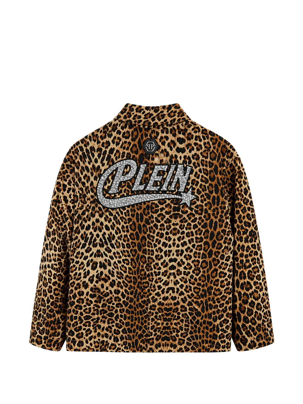 Philipp Plein Junior T-shirt verfraaid met stras en luipaardprint Bruin