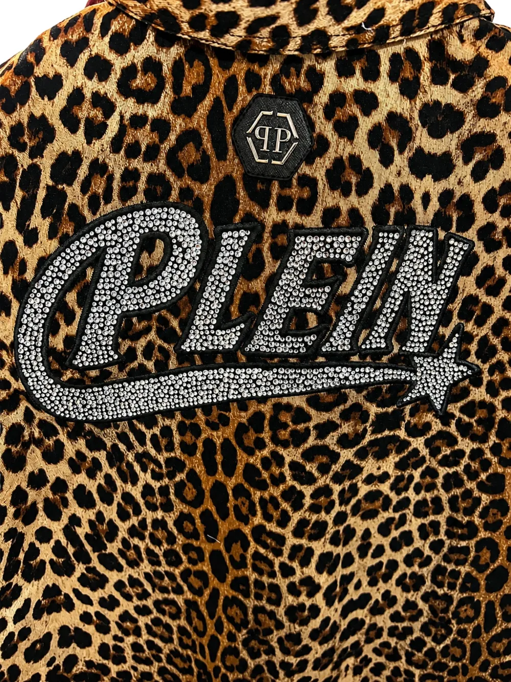 Philipp Plein Junior T-shirt verfraaid met stras en luipaardprint Bruin