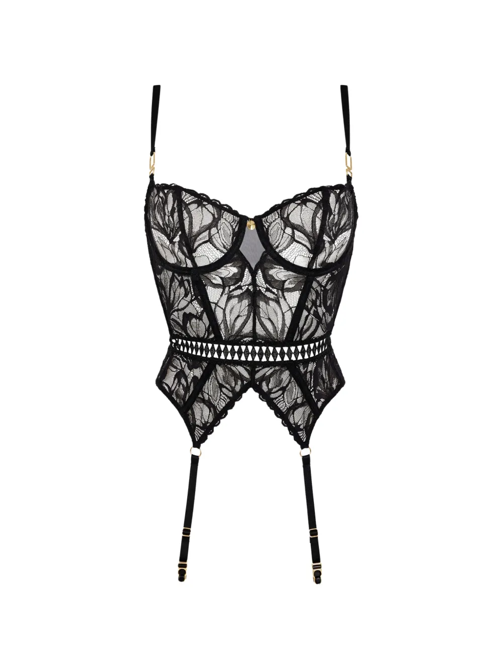 Aubade corset After Hours à dentelle brodée - Noir