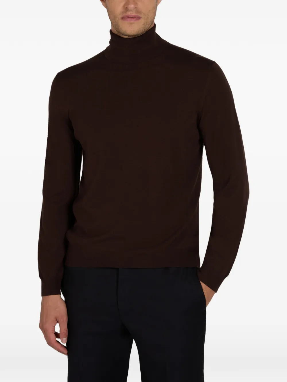 Zanone Flexwool roll-neck sweater Bruin