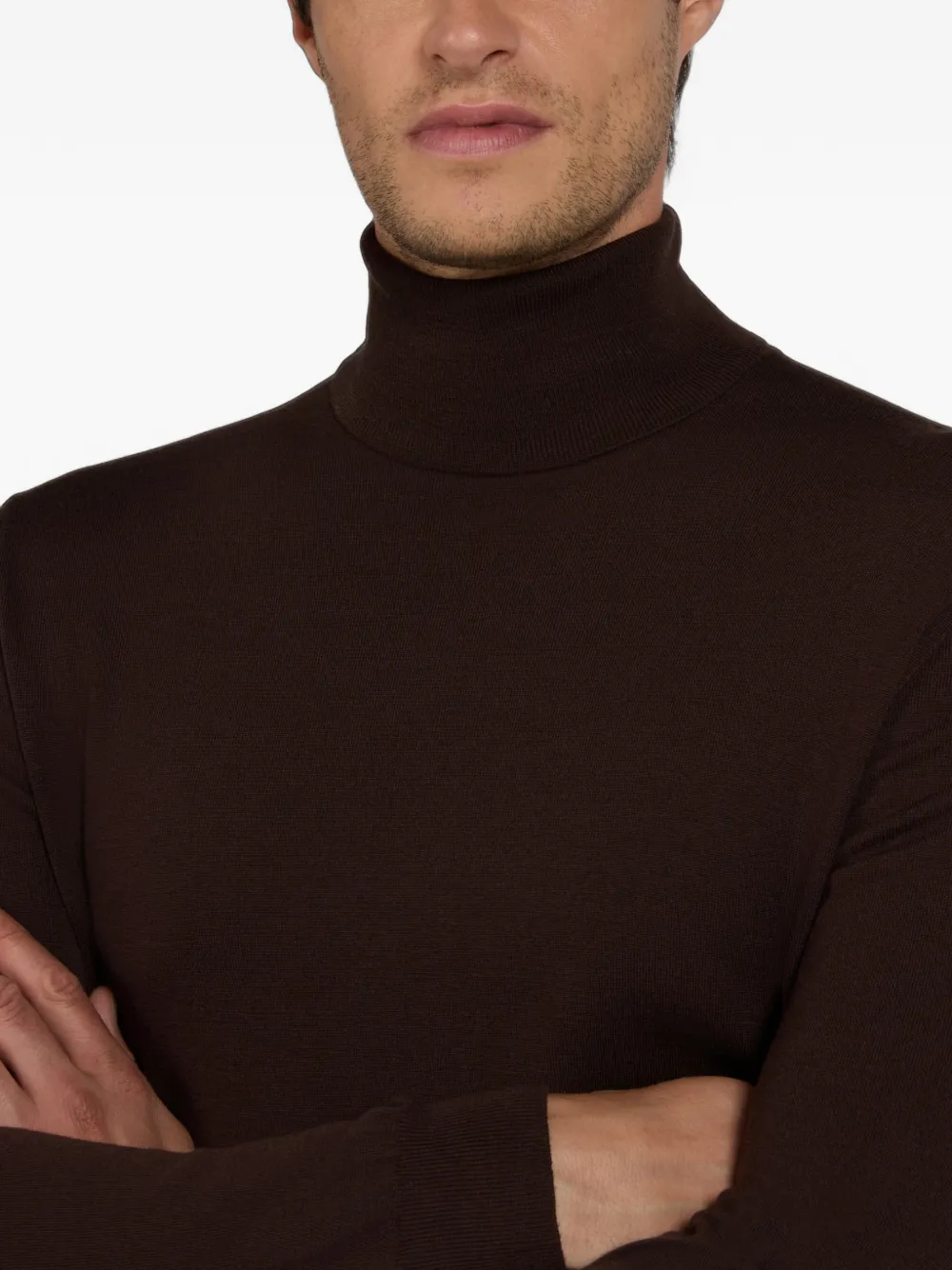 Zanone Flexwool roll-neck sweater Bruin