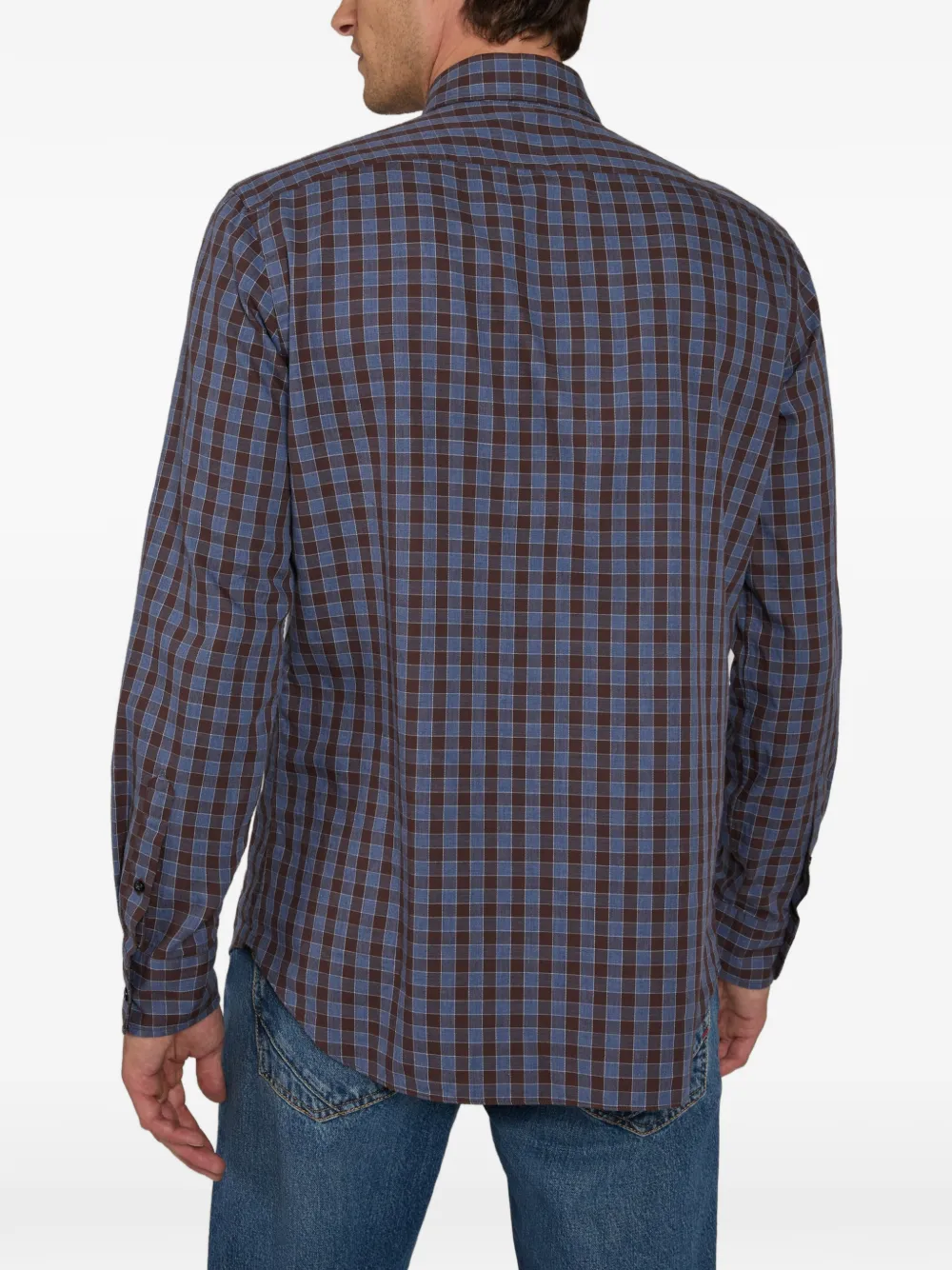 slowear Glanshirt check-pattern shirt Bruin