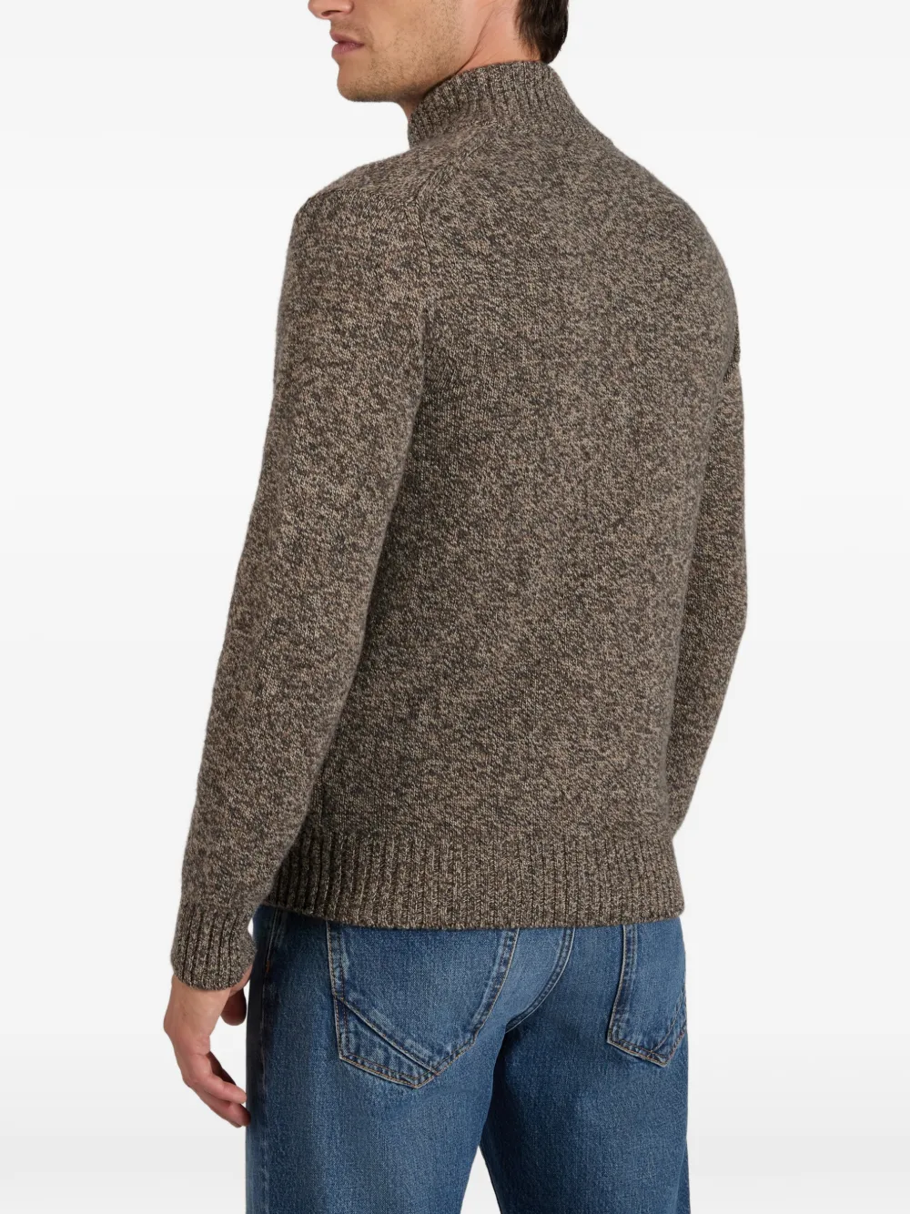 Zanone Geelong wool cardigan Bruin