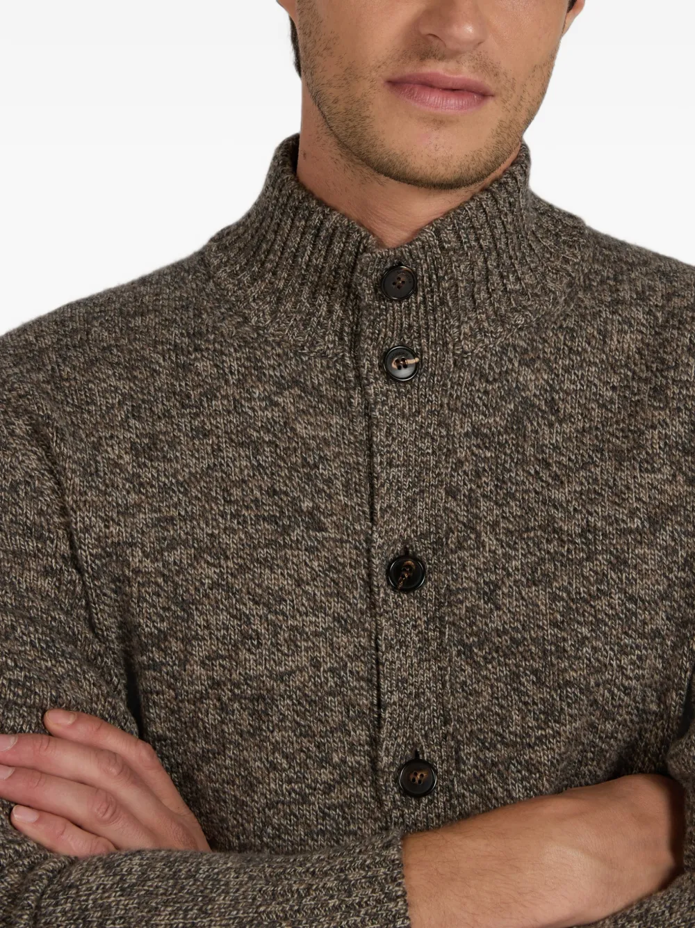 Zanone Geelong wool cardigan Bruin