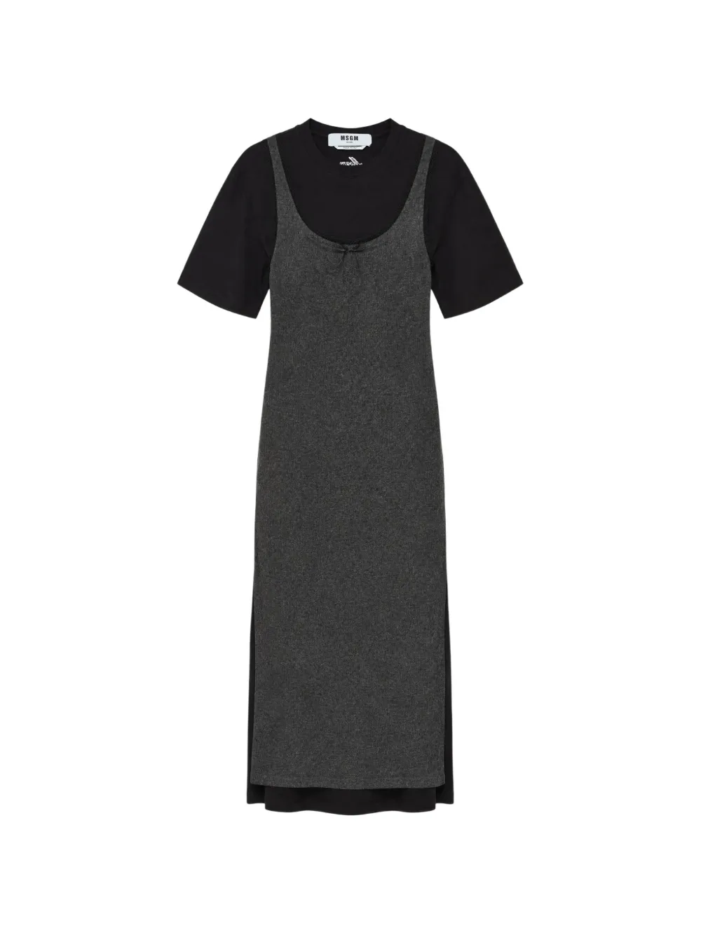 MSGM layered-effect T-shirt maxi dress - Nero