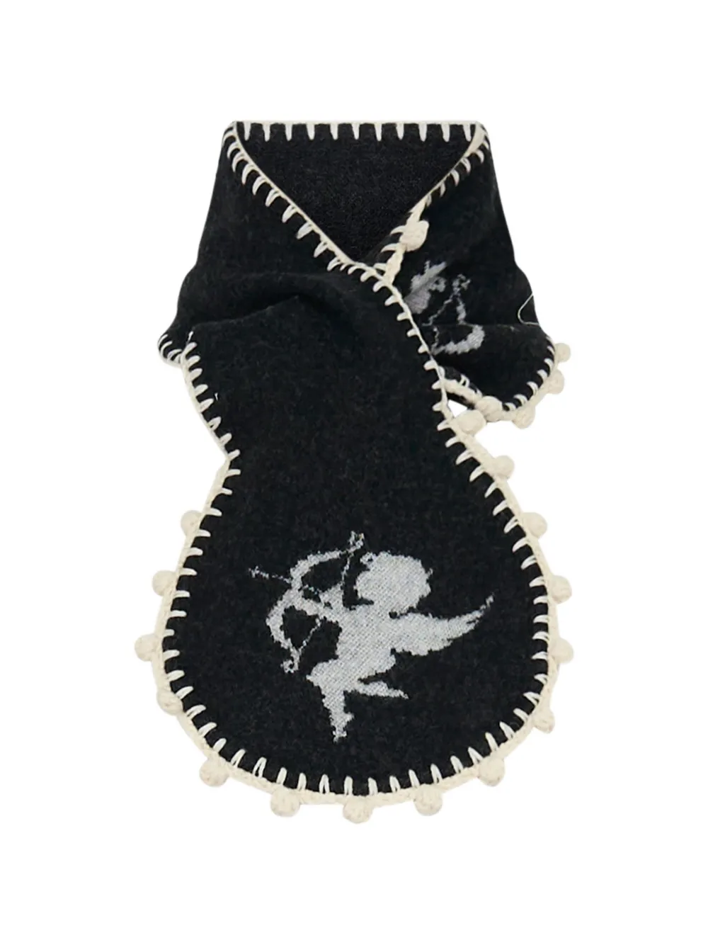 Renli Su Cupid intarsia-knit scarf - Nero