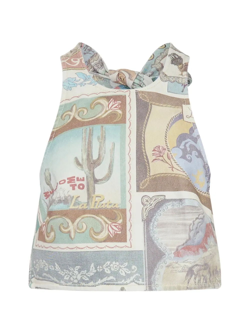 ALEMAIS Andie graphic-print halter top