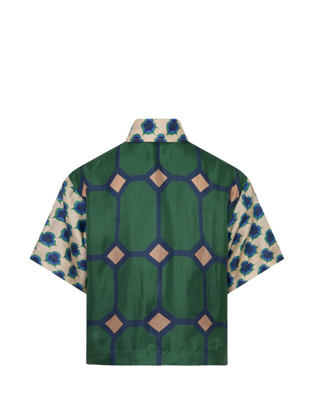 Biyan Zijden organza blouse met bloemen-print Blauw