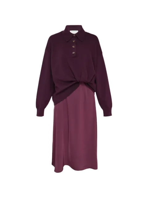3.1 Phillip Lim vestido midi a capas estilo polo de manga larga