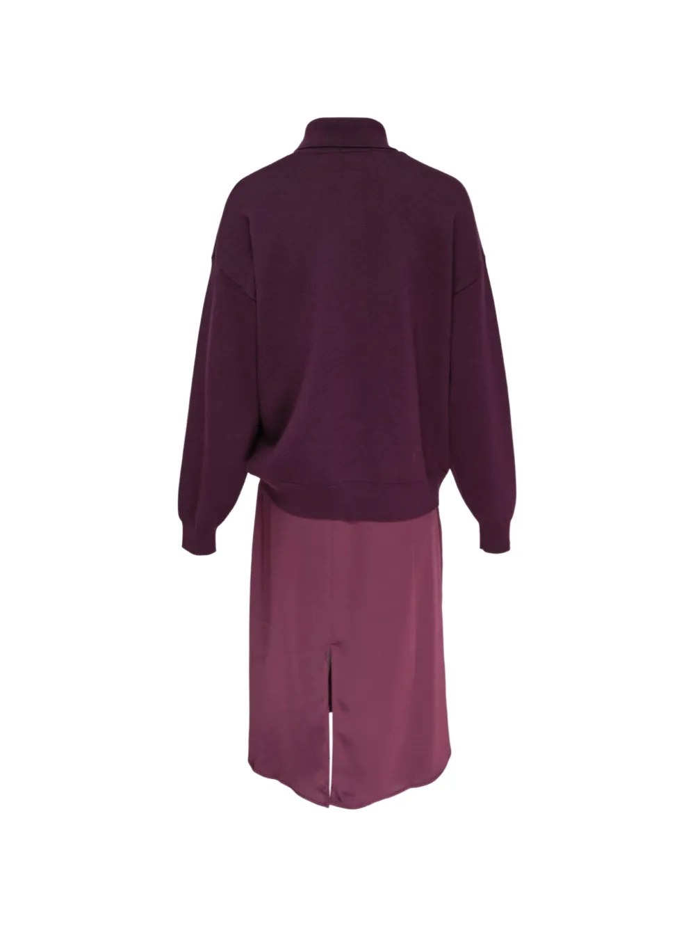 3.1 Phillip Lim Gelaagde midi-polojurk met lange mouwen Bruin