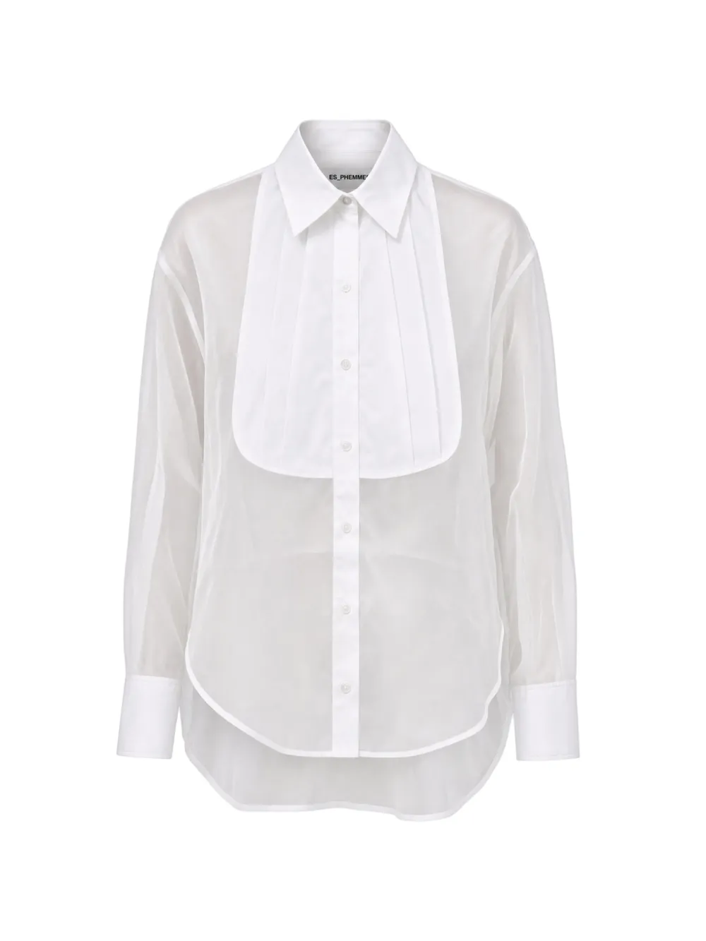 Des_phemmes Sheer Bib-detail Shirt In White