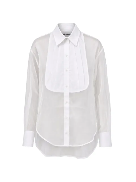 DES PHEMMES sheer bib-detail shirt