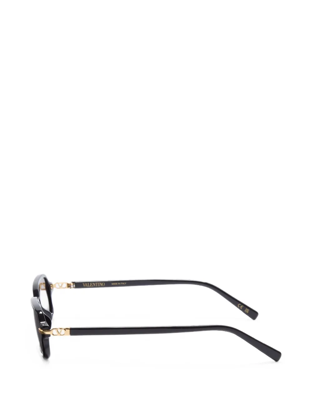 VALENTINO GARAVANI EYEWEAR Vlogo zonnebril met rechthoekig montuur Zwart