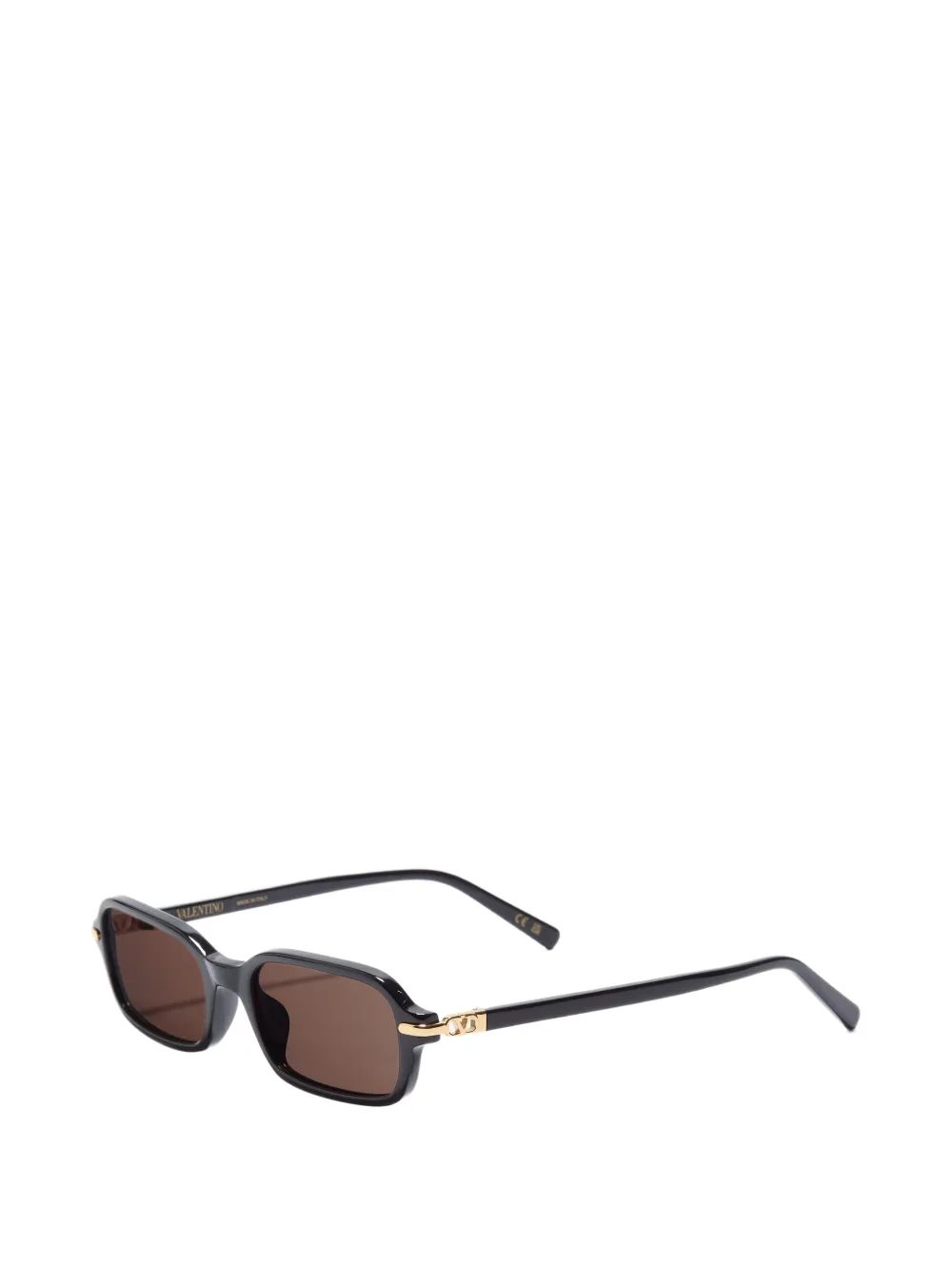 VALENTINO GARAVANI EYEWEAR Vlogo zonnebril met rechthoekig montuur Zwart