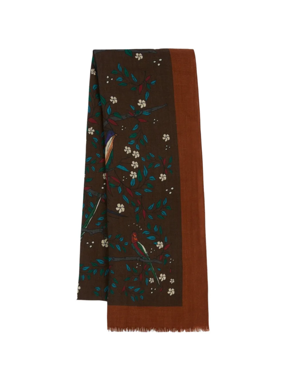 Drake's Birds of Paradise print wool scarf