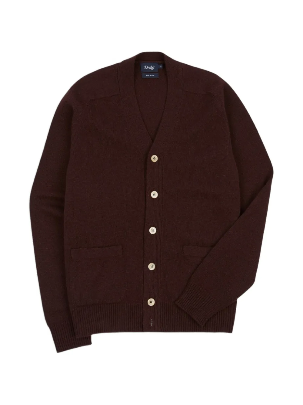 Drake's lambswool button-up cardigan - Brown
