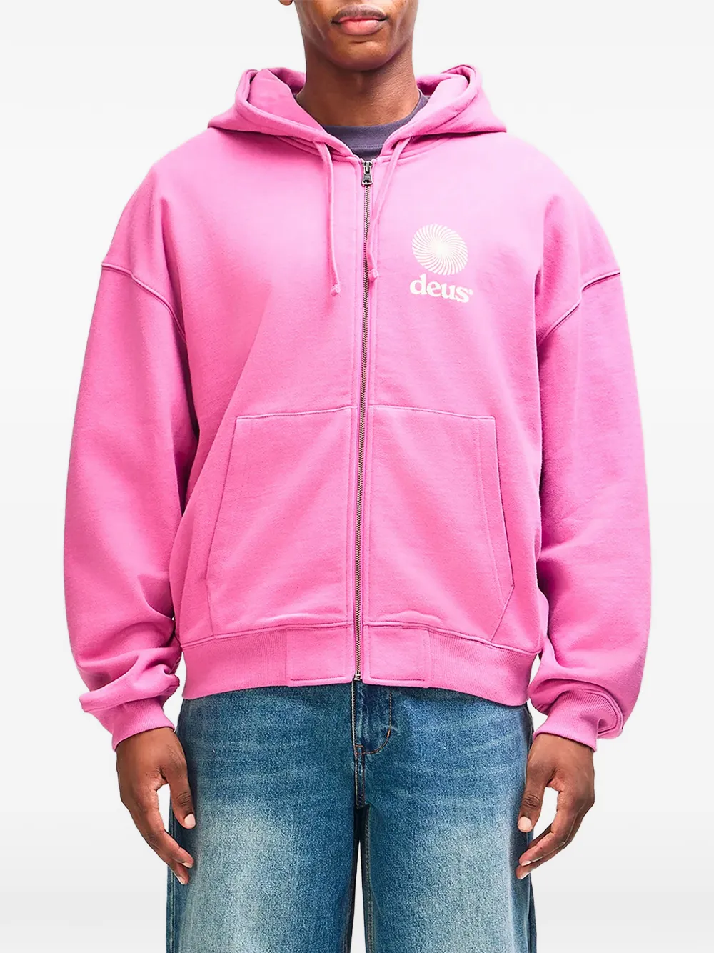 Deus Ex Machina Strata hoodie met rits Roze