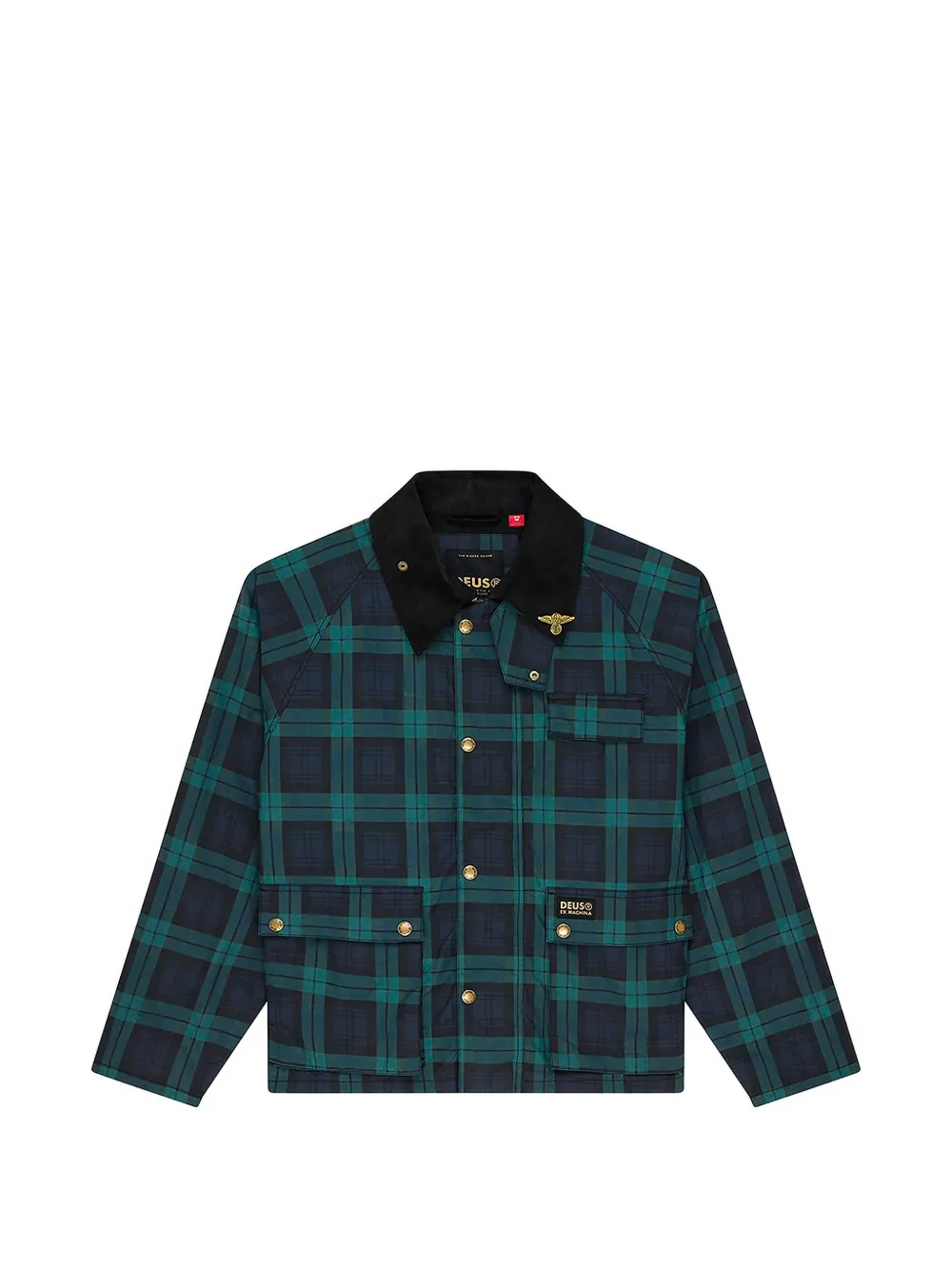 Deus Ex Machina check-pattern corduroy-collar shirt jacket - Verde