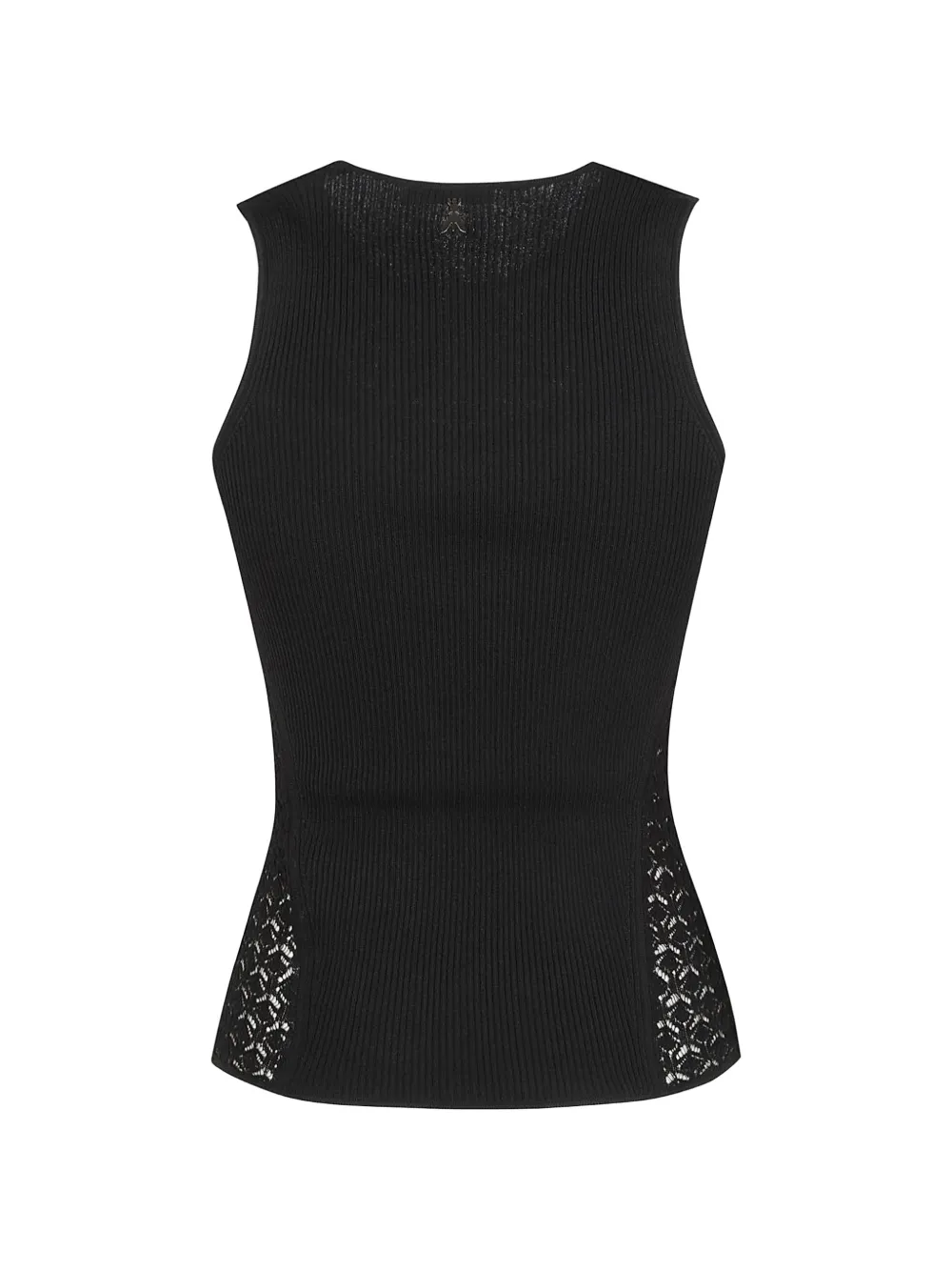 Patrizia Pepe Geribbelde tanktop met kant Zwart