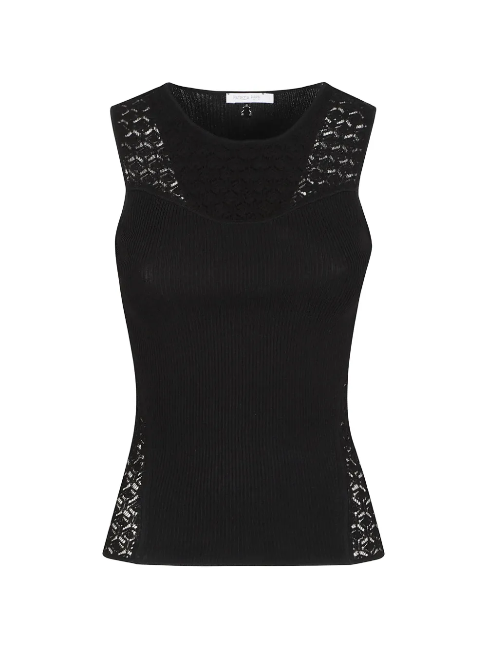 Patrizia Pepe lace-insert ribbed tank top