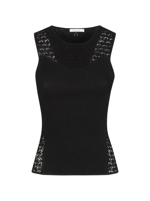 Patrizia Pepe camiseta de canalé con encaje incorporado