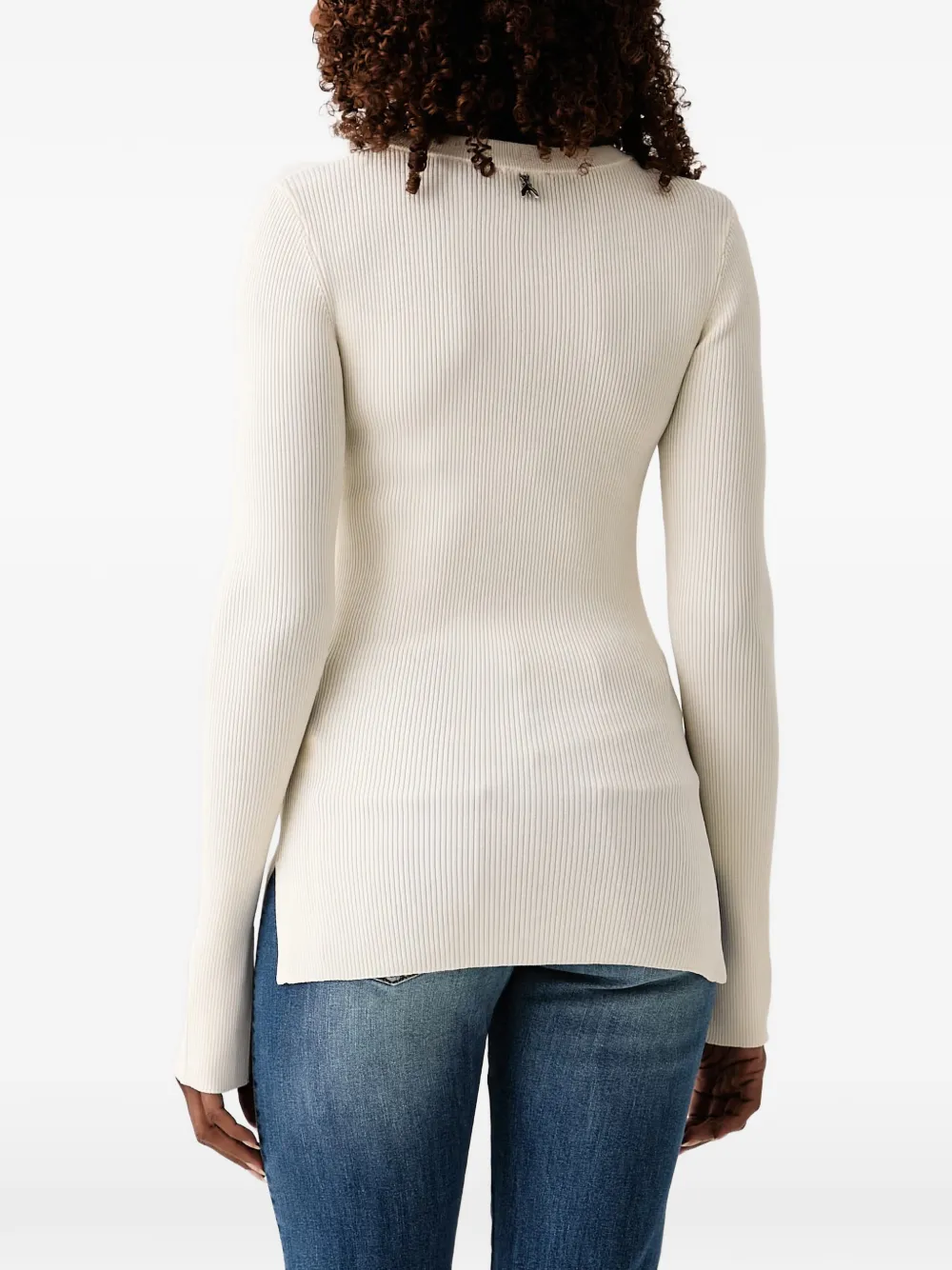 Patrizia Pepe Ribgebreide trui Beige