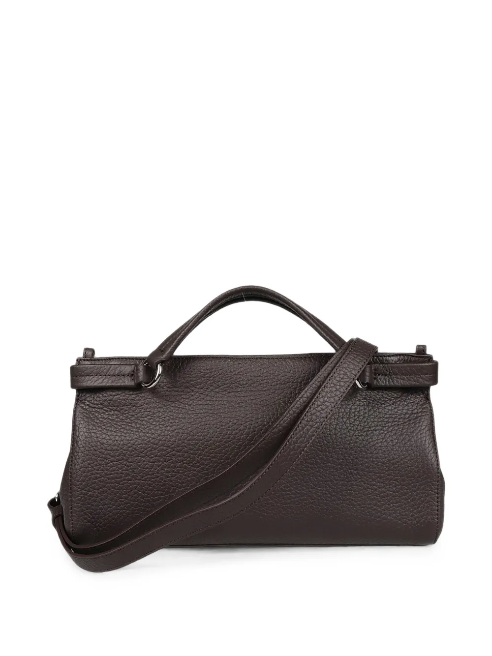 Orciani Shopper met textuur en ketting Bruin