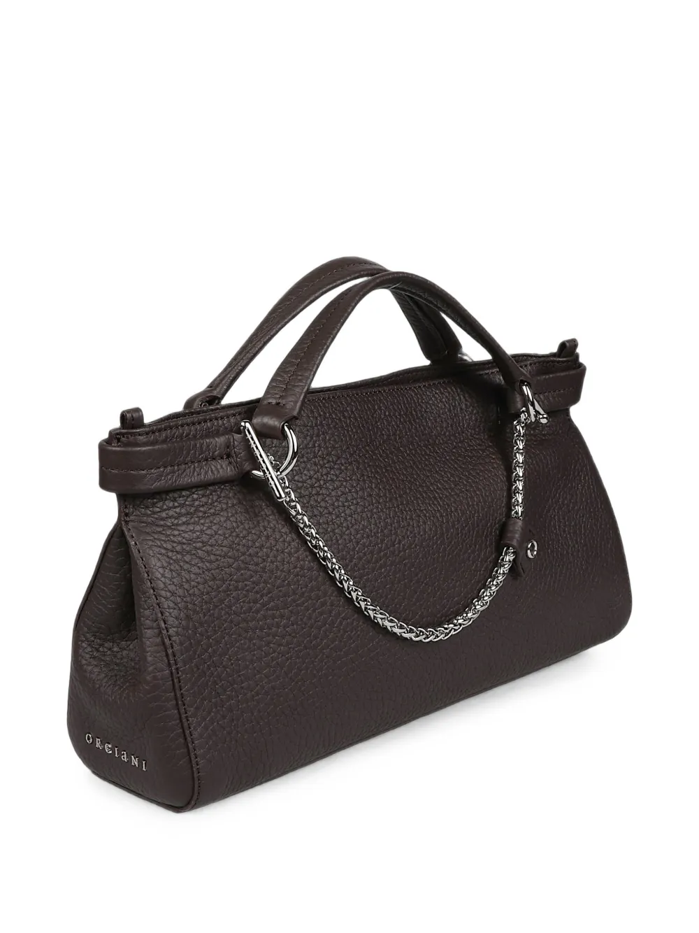 Orciani Shopper met textuur en ketting Bruin