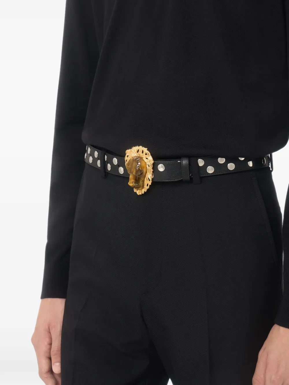 Valentino Garavani Fortitudo riem in nappa 30 mm Zwart