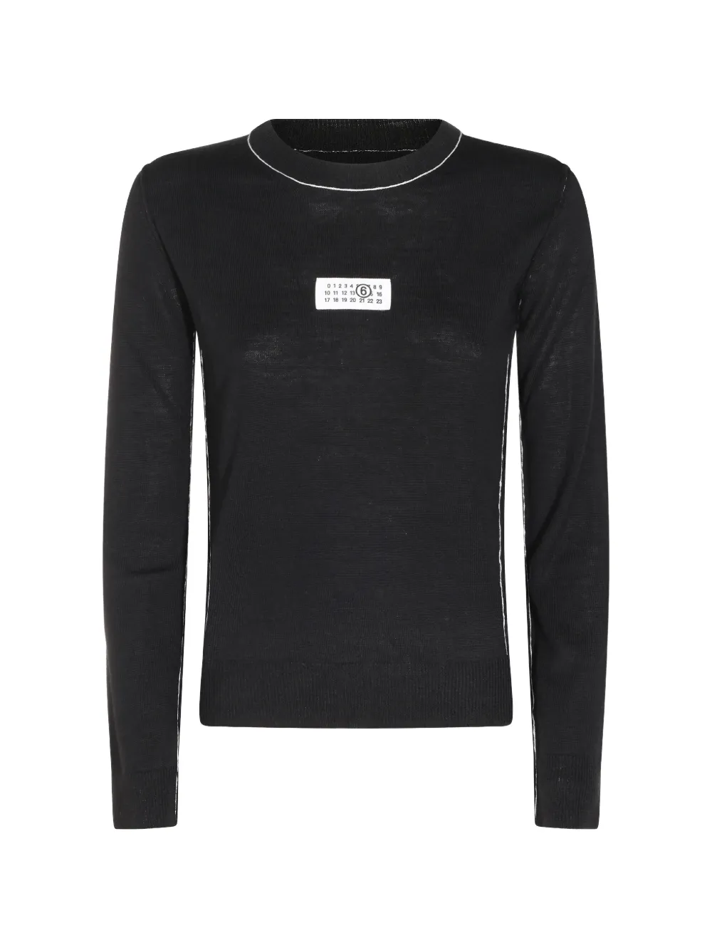 MM6 Maison Margiela contrast-trimmed wool-blend knit jumper - Nero