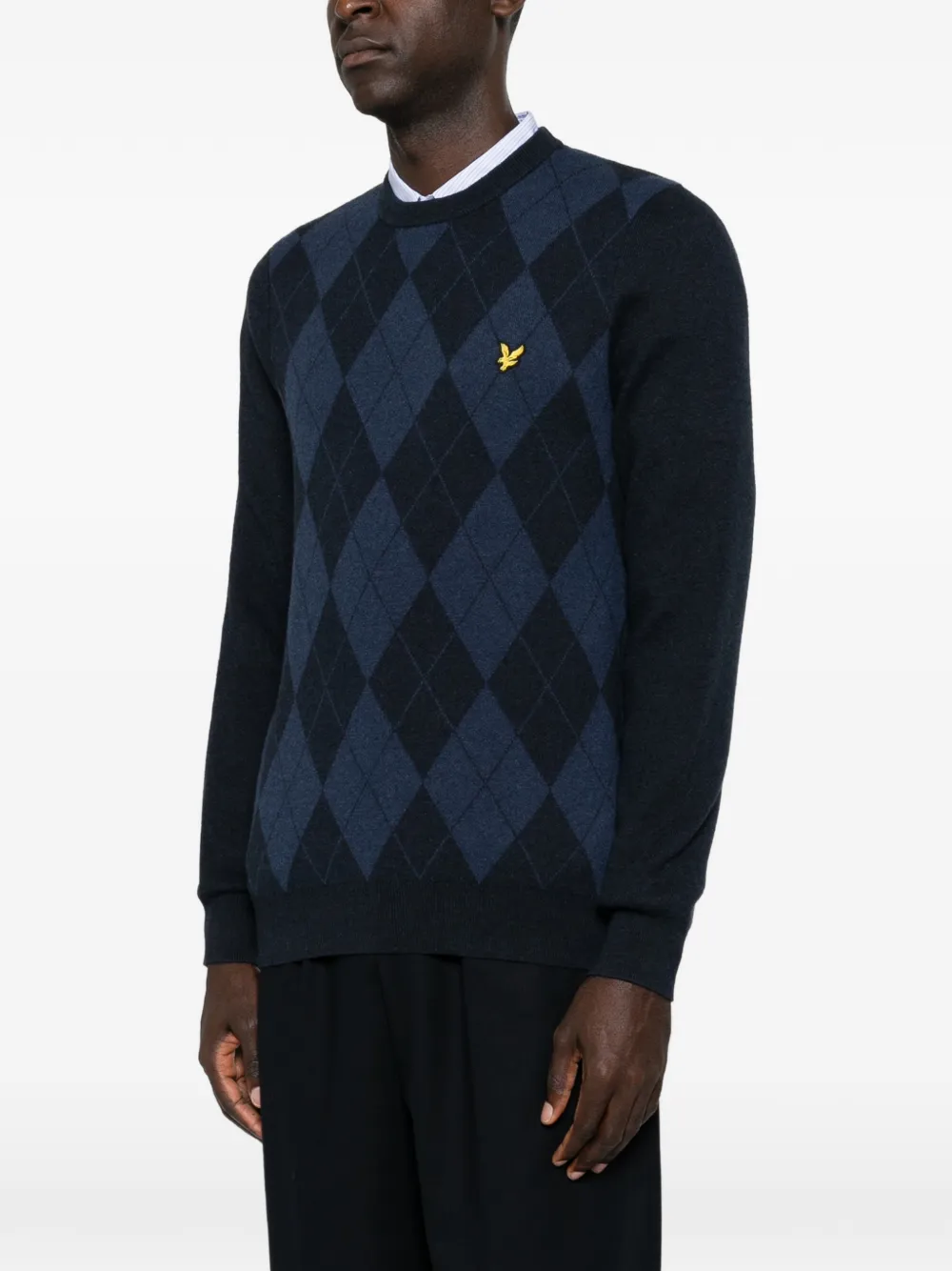 Lyle & Scott Trui met argyle patroon Blauw