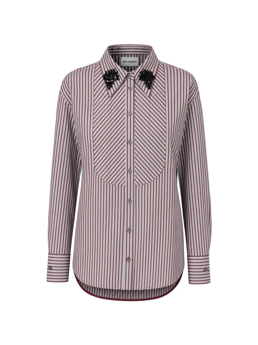 Des_phemmes Embellished Striped Shirt In Multi