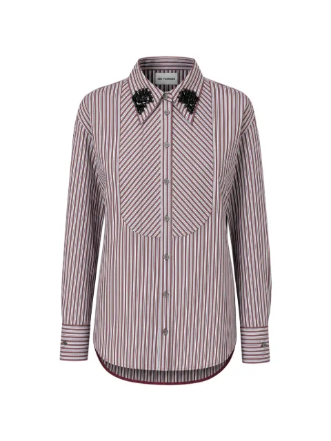 DES PHEMMES embellished striped shirt
