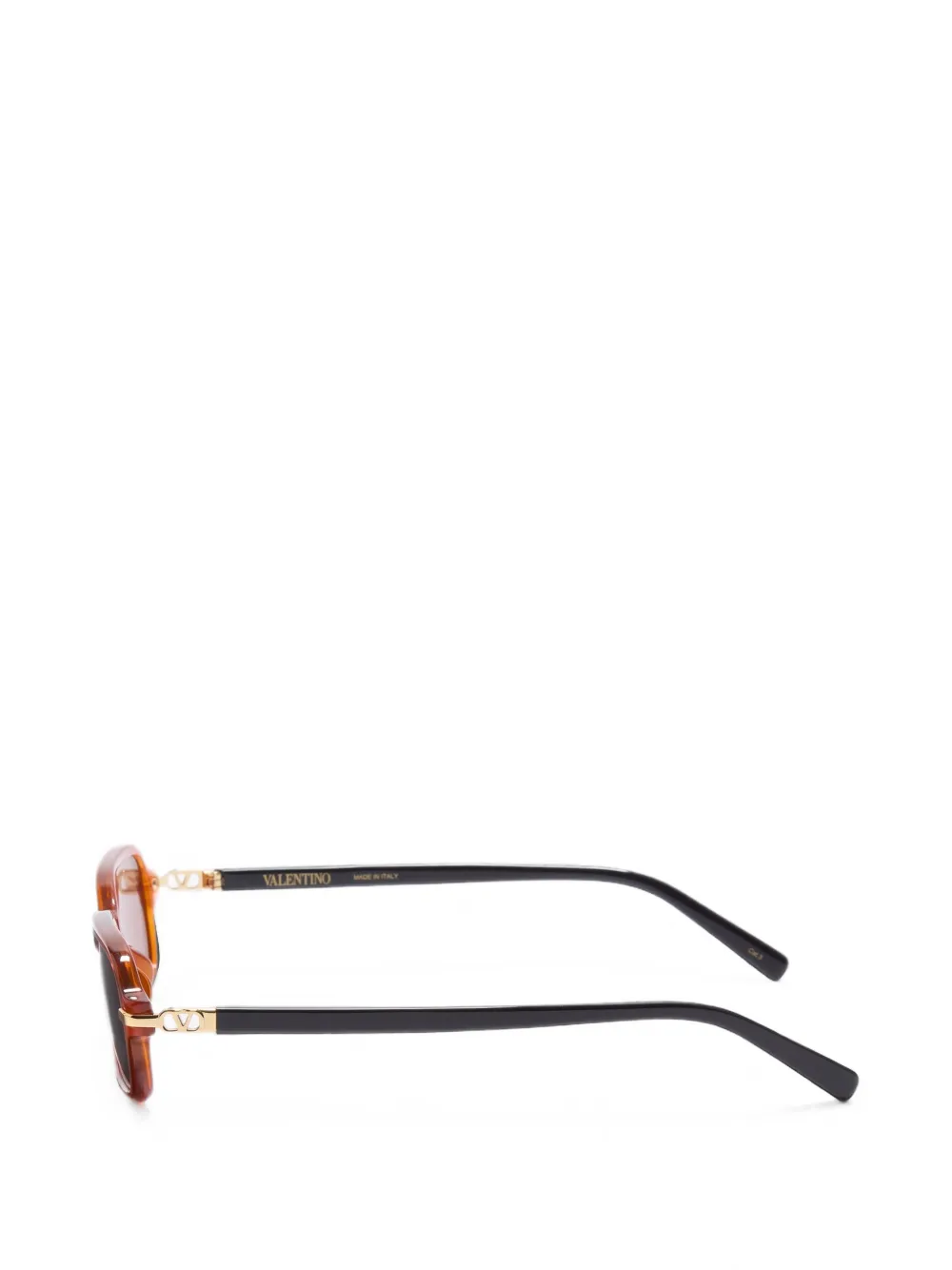 VALENTINO GARAVANI EYEWEAR Vlogo zonnebril met rechthoekig montuur Bruin