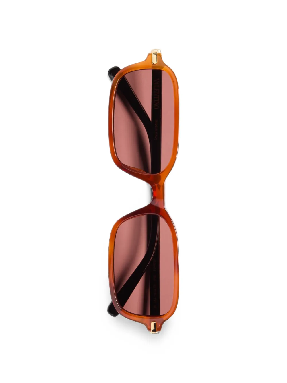 VALENTINO GARAVANI EYEWEAR Vlogo zonnebril met rechthoekig montuur Bruin