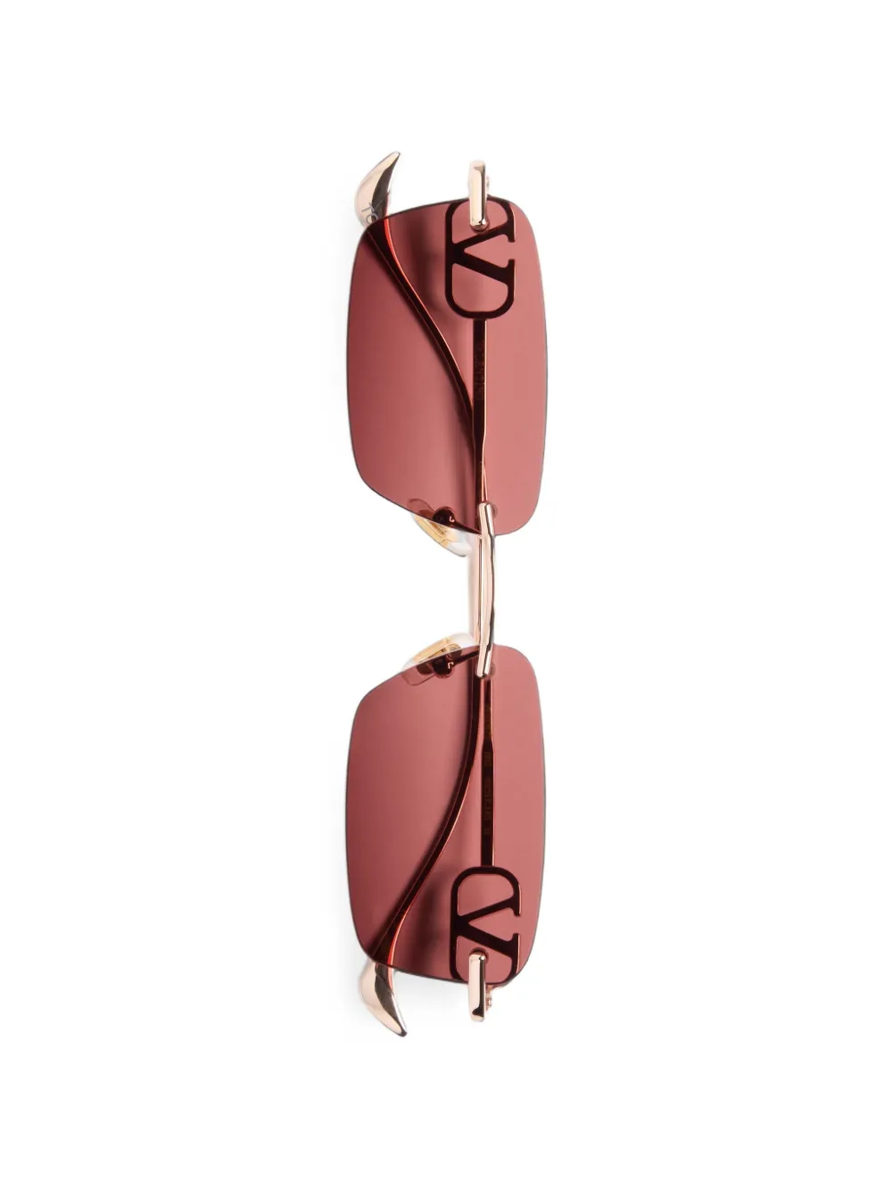 VALENTINO GARAVANI EYEWEAR VLogo zonnebril met randloos rechthoekig montuur Roze