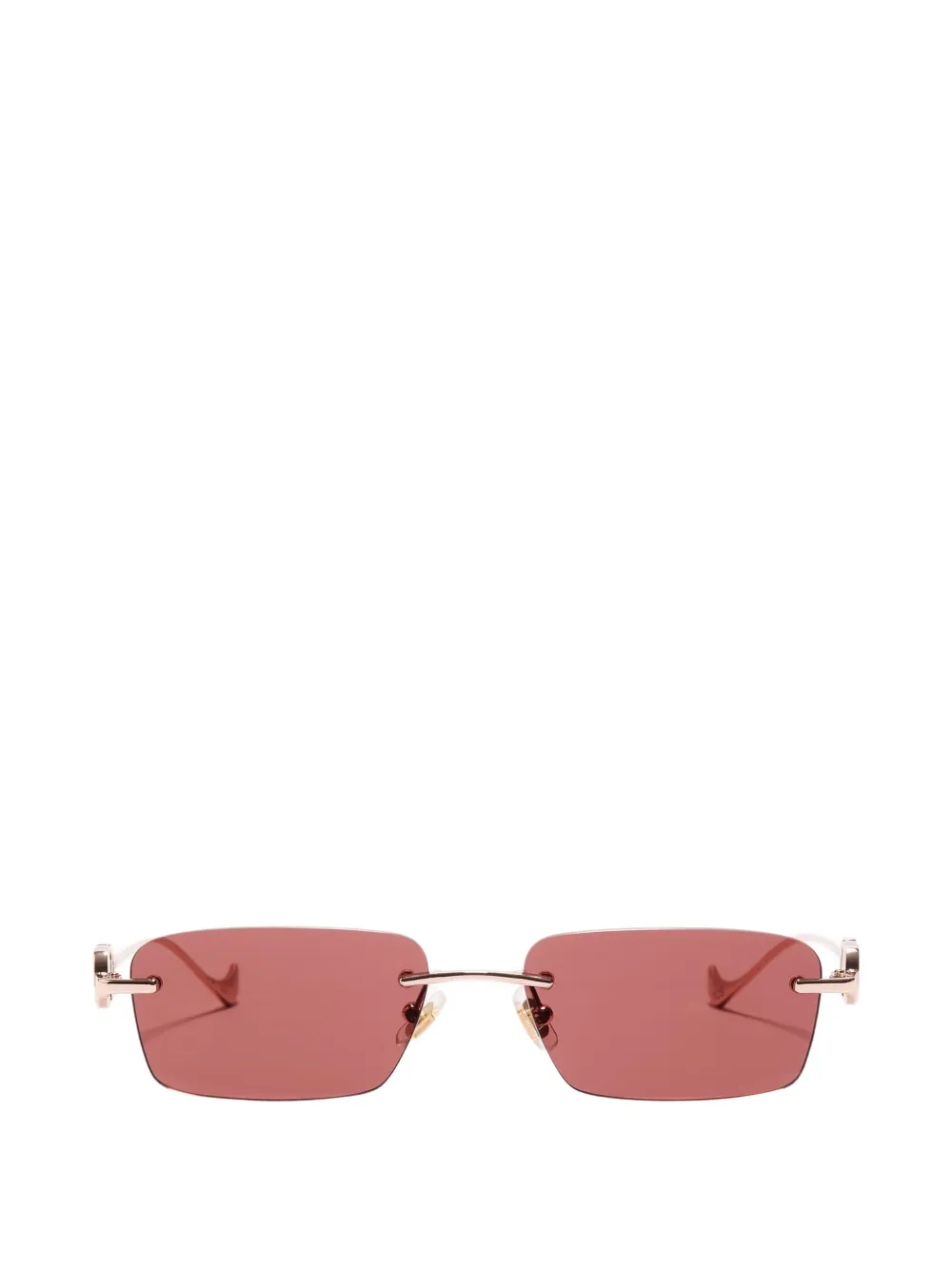 VALENTINO GARAVANI EYEWEAR VLogo zonnebril met randloos rechthoekig montuur Roze