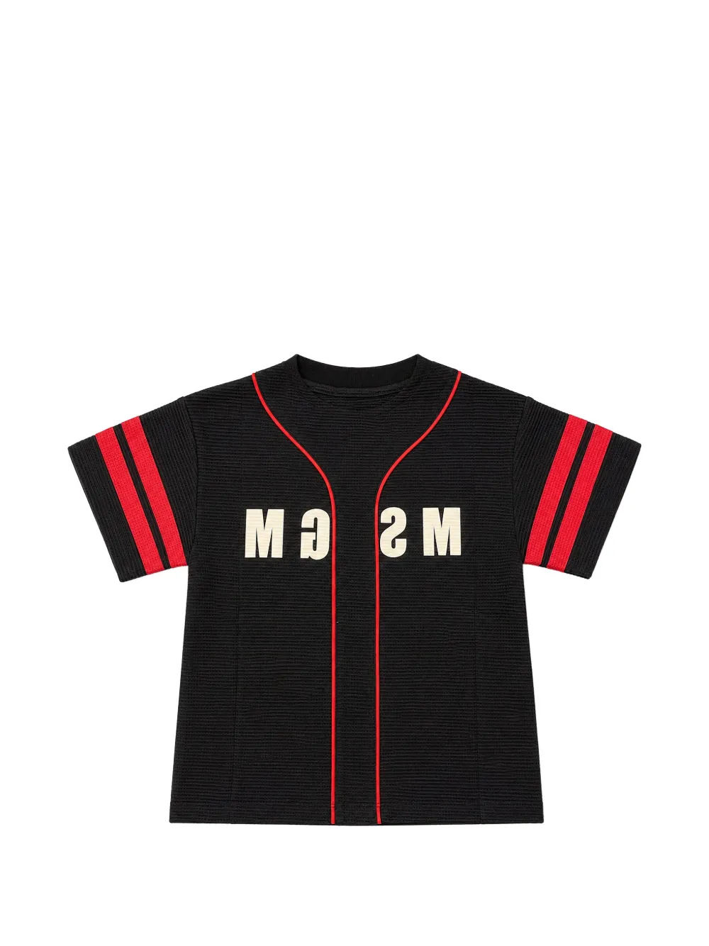 MSGM Kids Hemd mit Paspeln - Schwarz