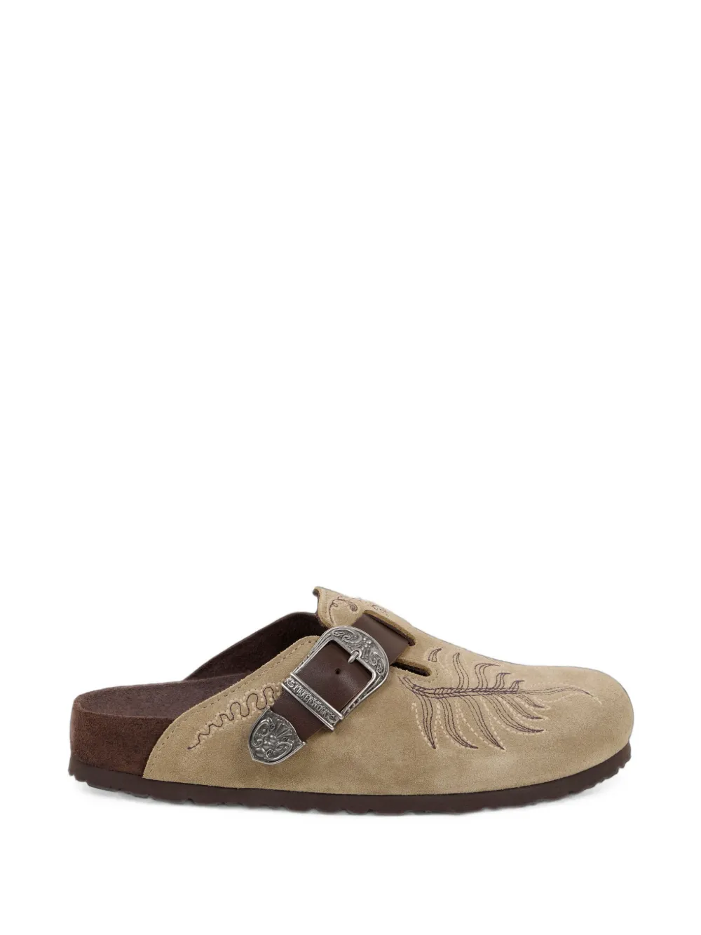 ETRO x Birkenstock embroidered suede Boston clogs