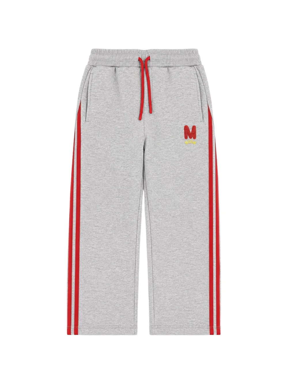 MSGM Kids logo-patch side-stripe track pants - Grigio